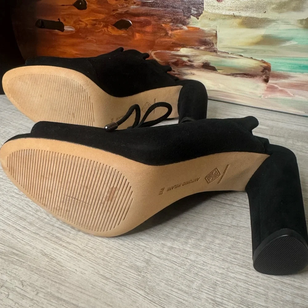 ANTONIO MELANI Black Suede Heels